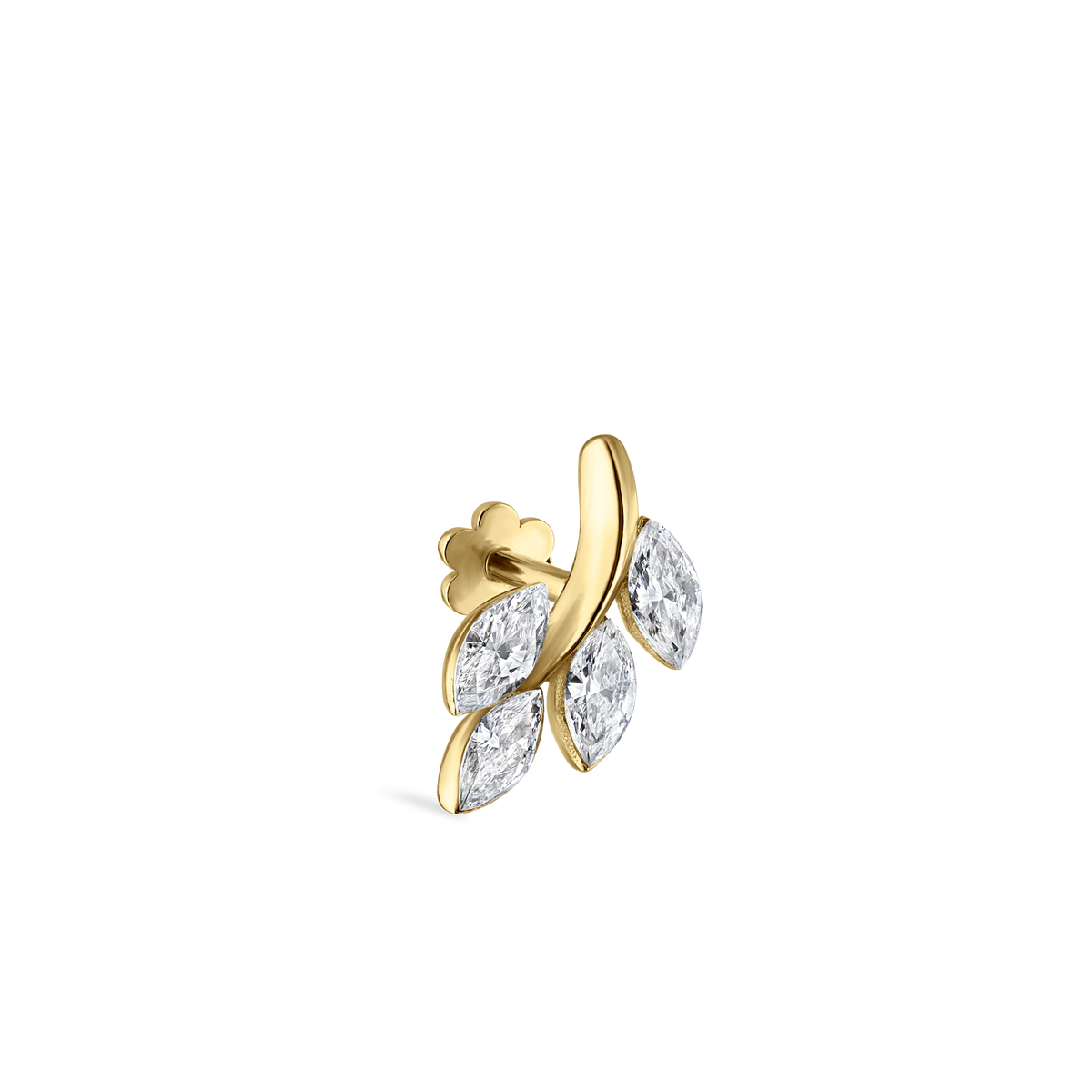 Diamond Vine Threaded Stud Earring