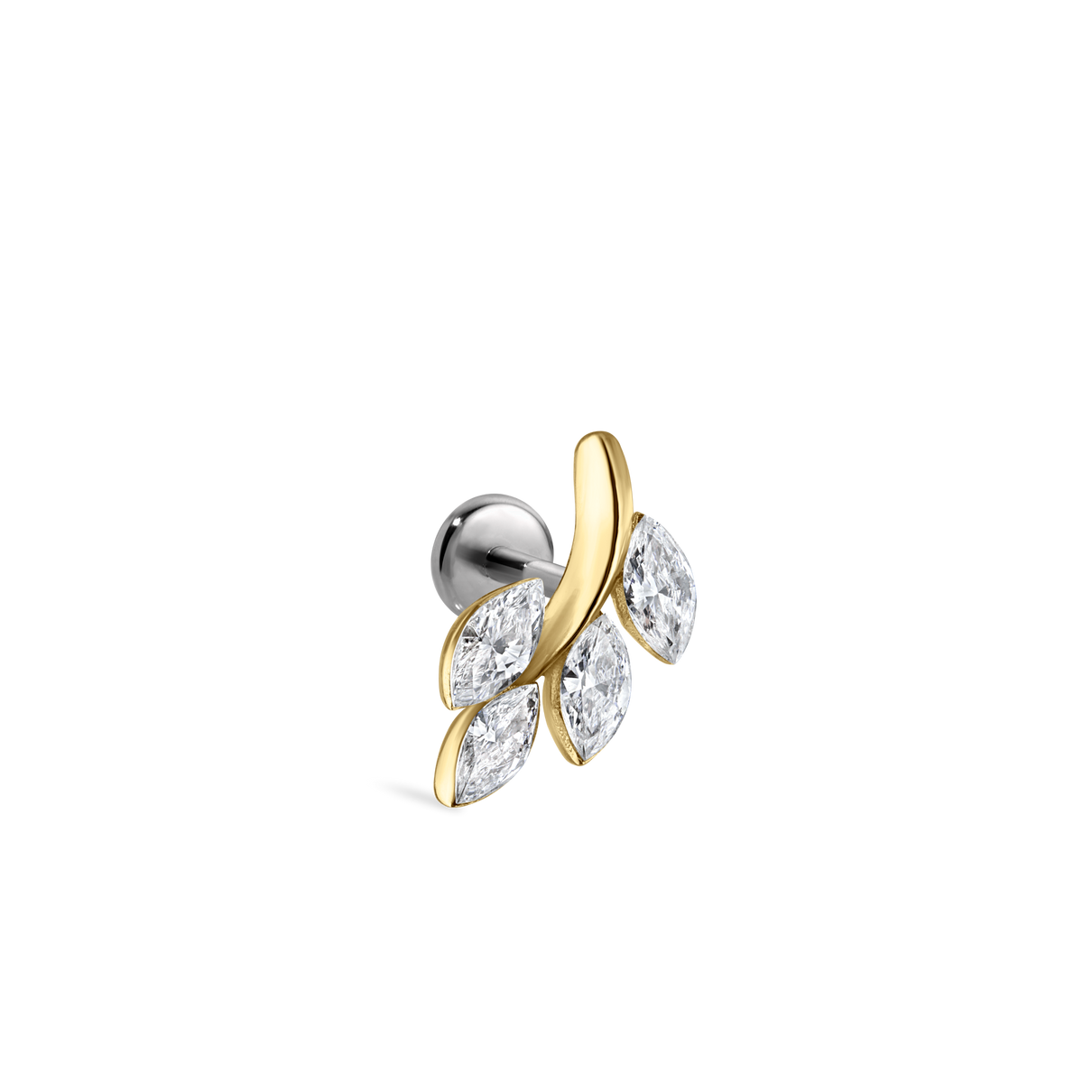 Diamond Vine Threaded Stud Earring