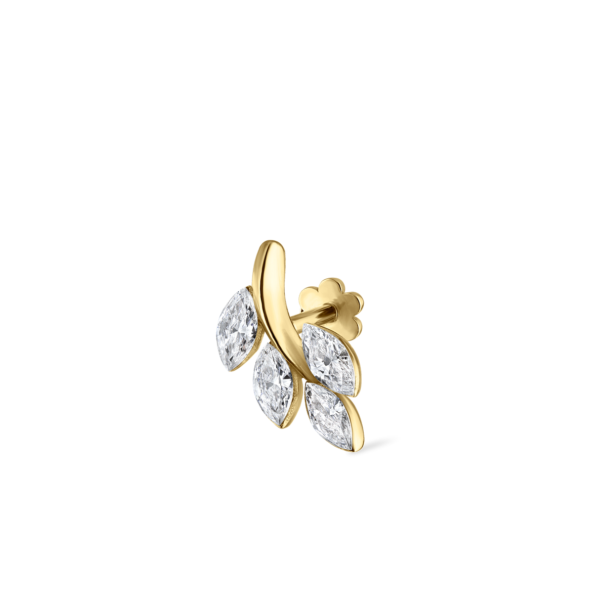 Diamond Vine Threaded Stud Earring