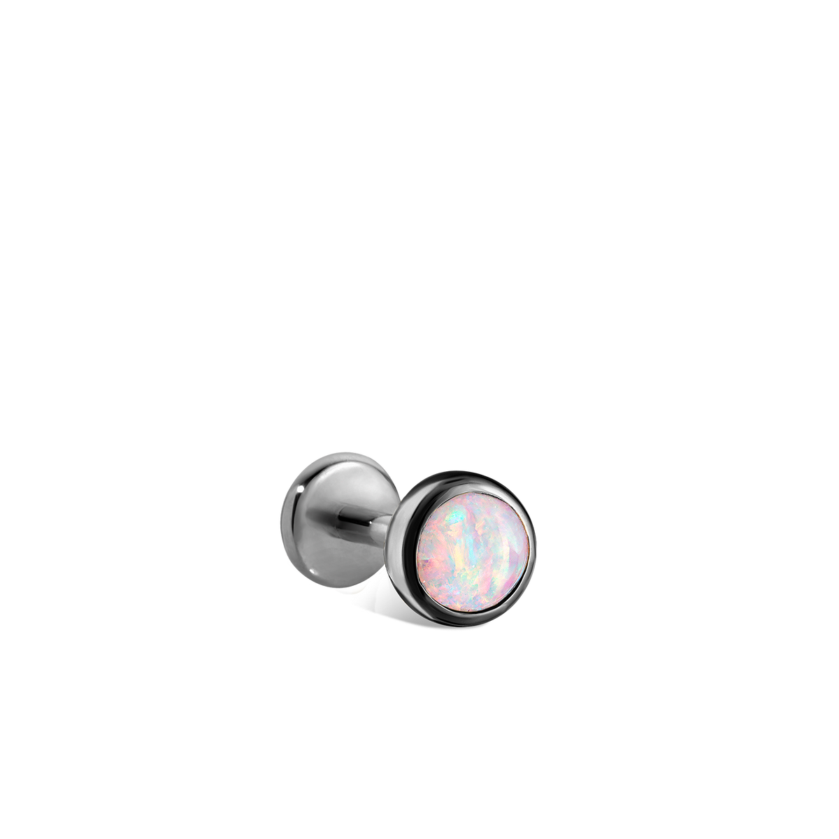 Opal Threaded Stud Earring With Titanium Backing