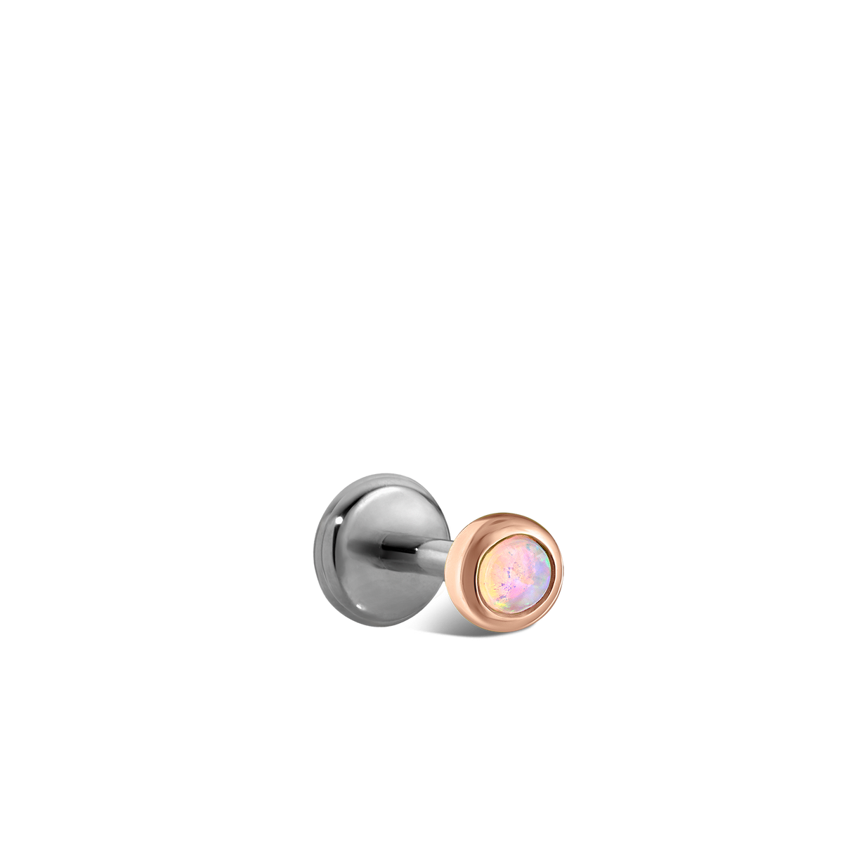 Opal Threaded Stud Earring With Titanium Backing