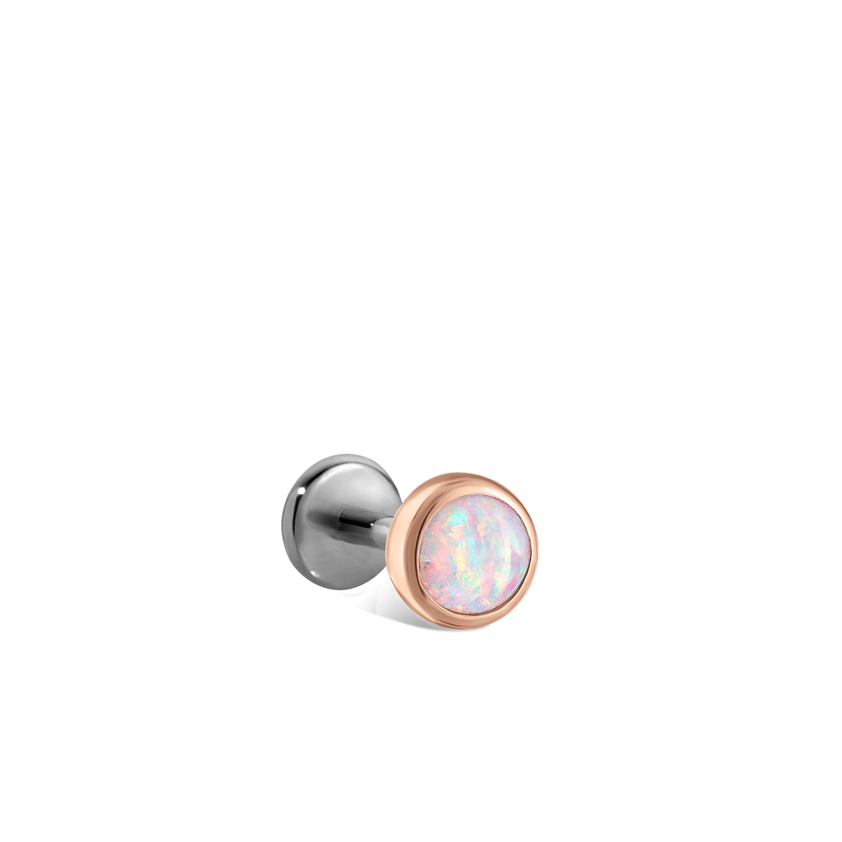 Opal Threaded Stud Earring With Titanium Backing