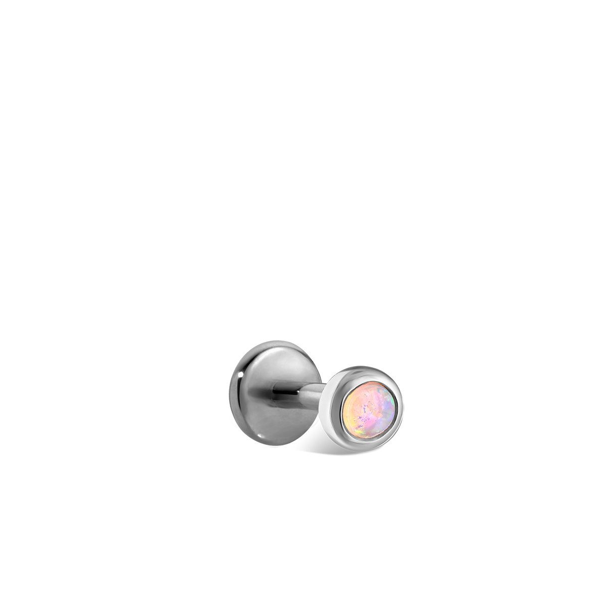 Opal Threaded Stud Earring With Titanium Backing