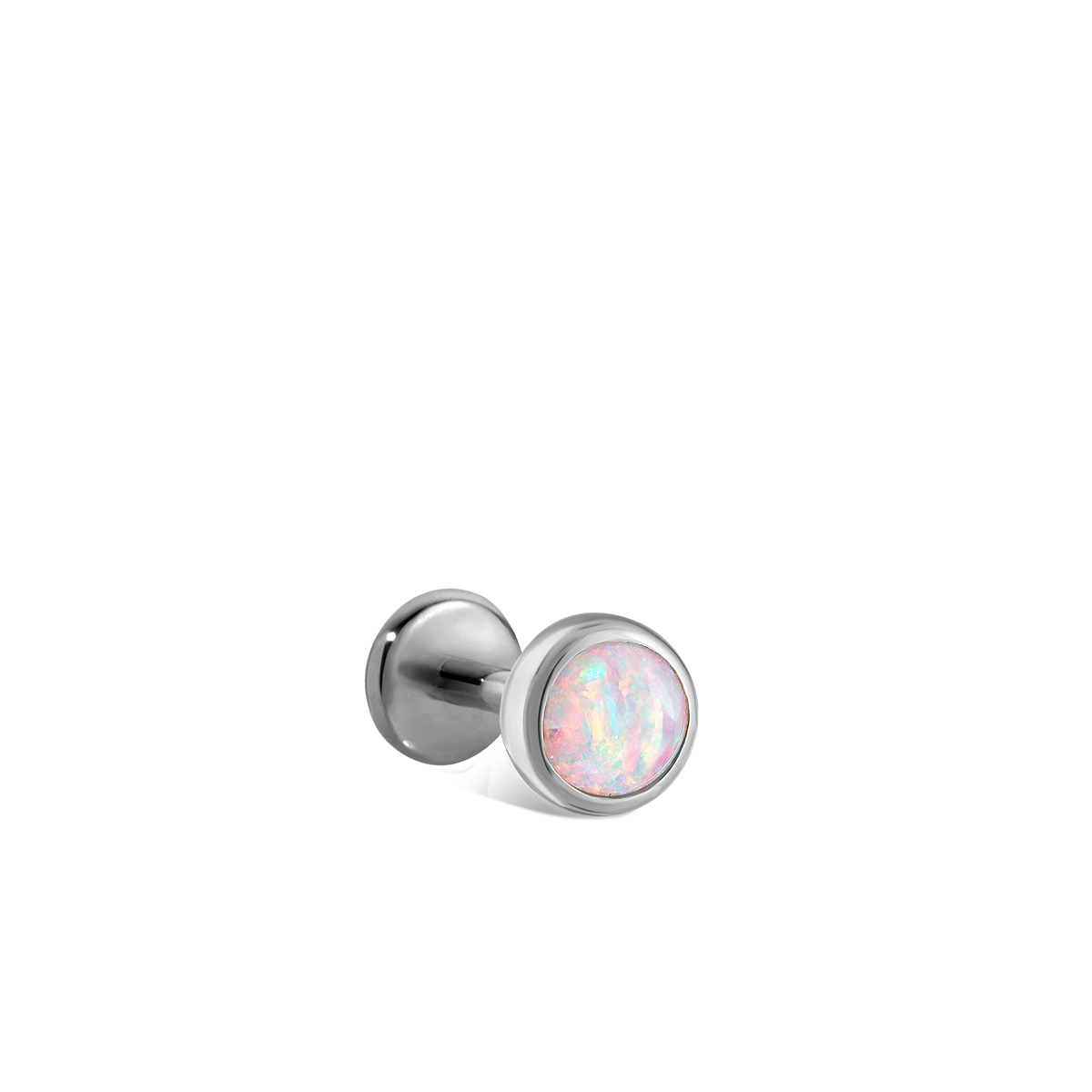 Opal Threaded Stud Earring With Titanium Backing