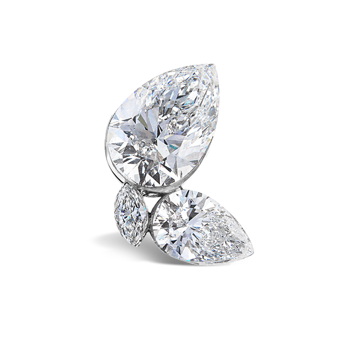 Grand Pear Diamond Echo Threaded Stud Earring