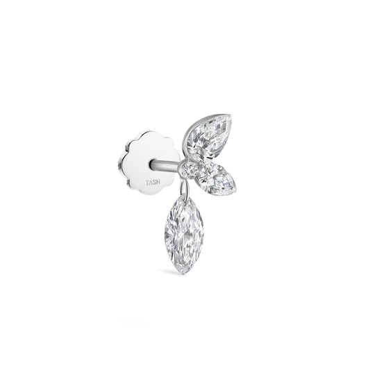 Marquise Pear Diamond Echo Threaded Stud Earring