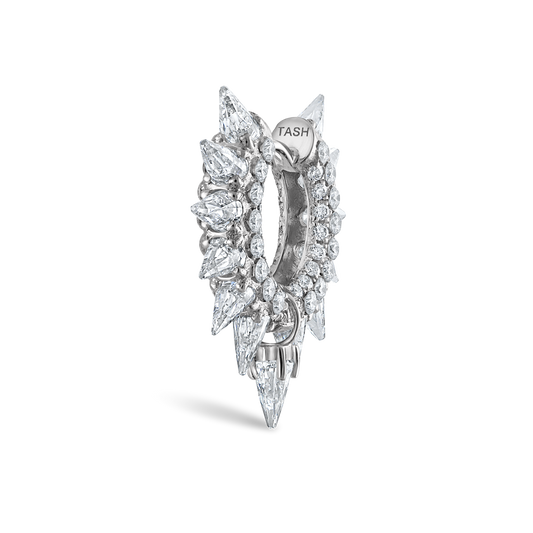 Diamond Spike Mohawk with Pavé Diamond Hoop Earring