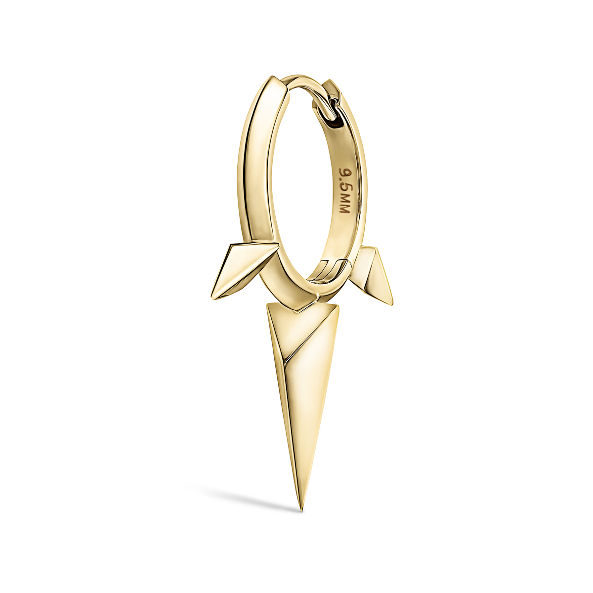 Faceted Triple Long Spike Hoop Earring