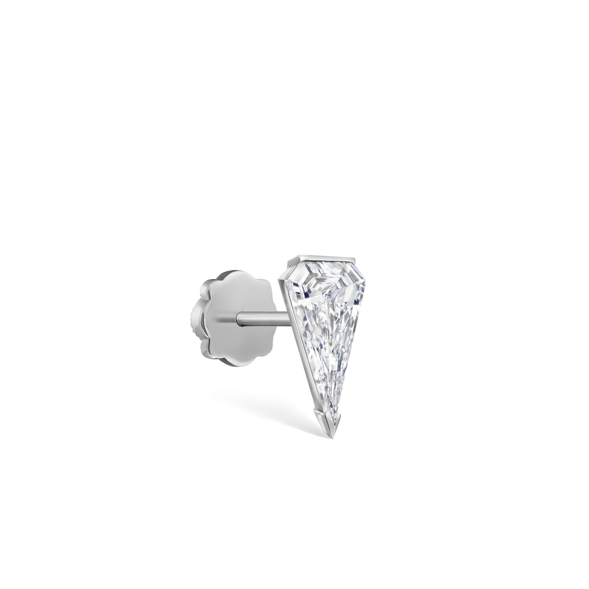 Low Profile Silhouette Diamond Threaded Stud Earring