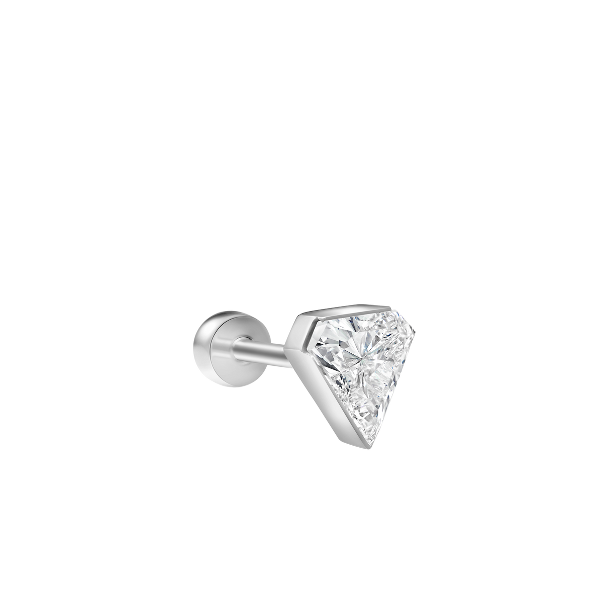 Invisible Set Silhouette Diamond Threaded Stud Earring