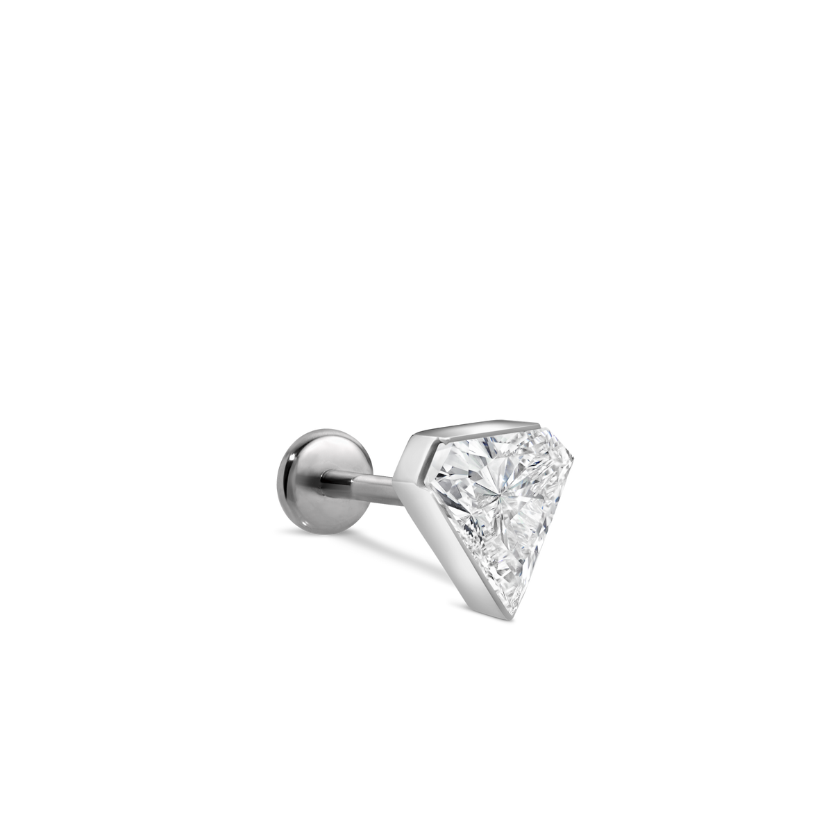 Invisible Set Silhouette Diamond Threaded Stud Earring With Titanium Backing