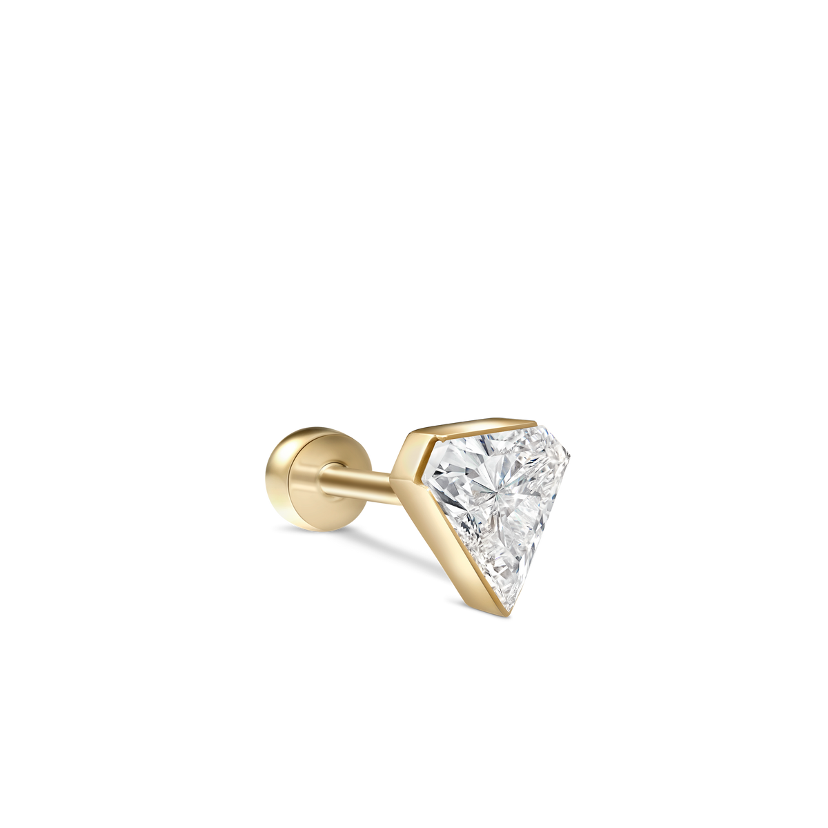 Invisible Set Silhouette Diamond Threaded Stud Earring