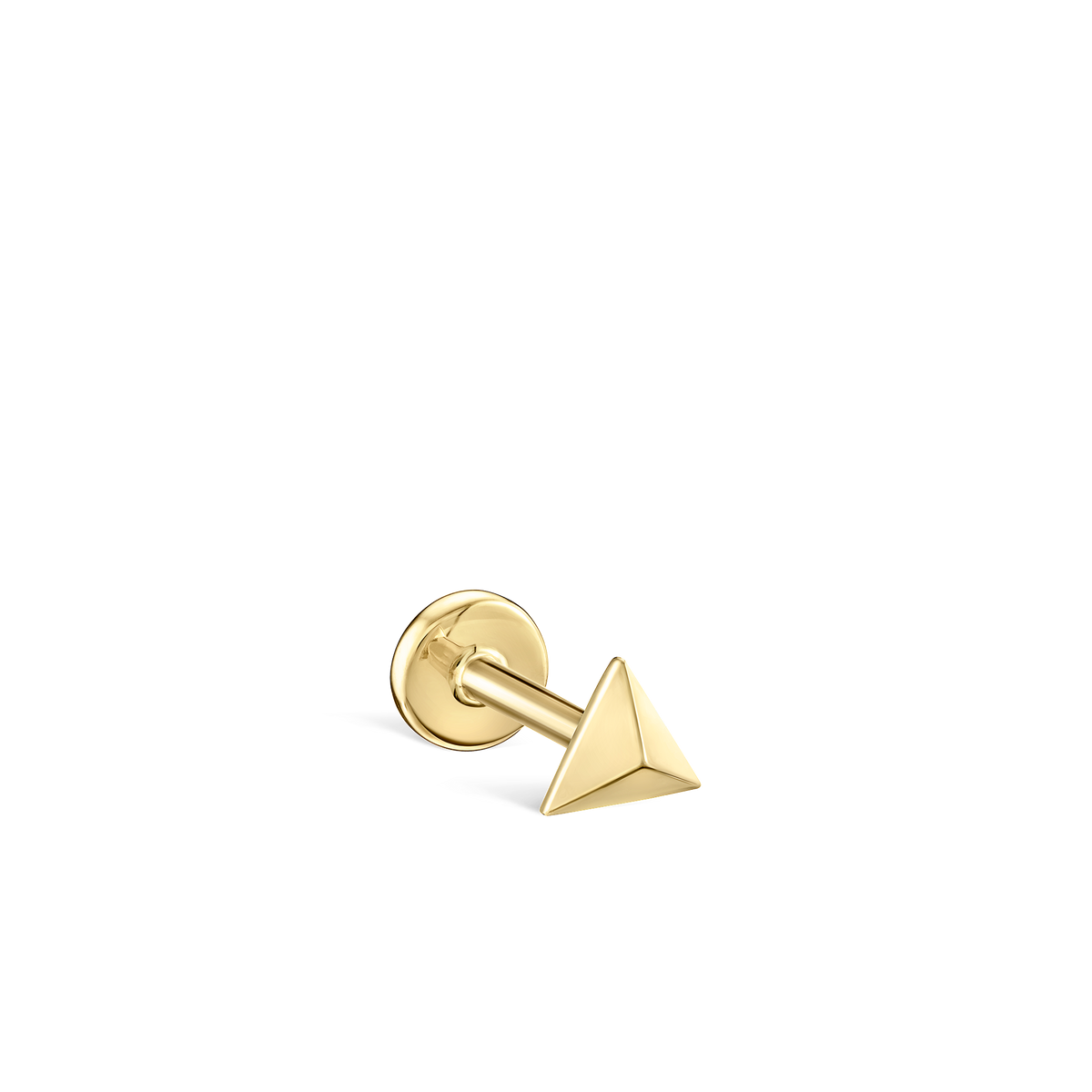Faceted Triangle Threaded Stud Earring