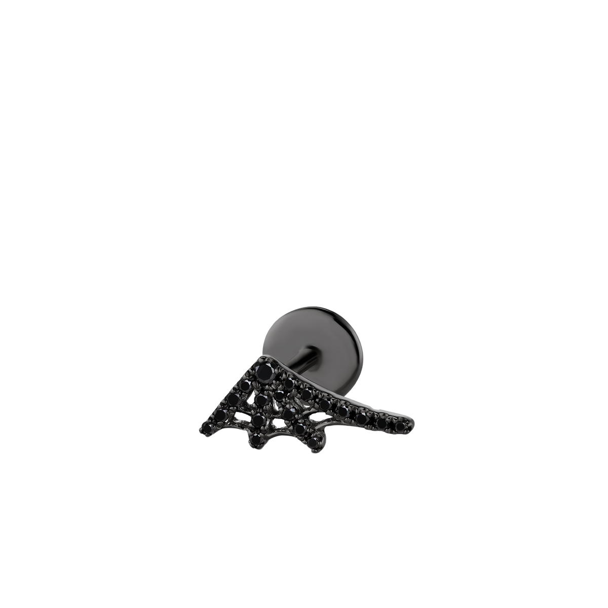 Black Diamond Web Threaded Stud Earring
