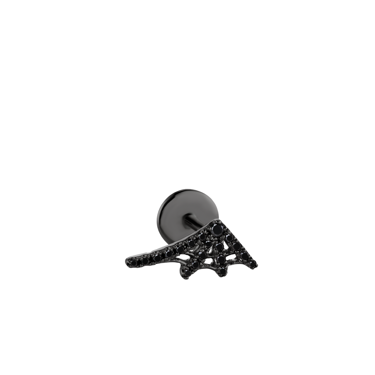 Black Diamond Web Threaded Stud Earring