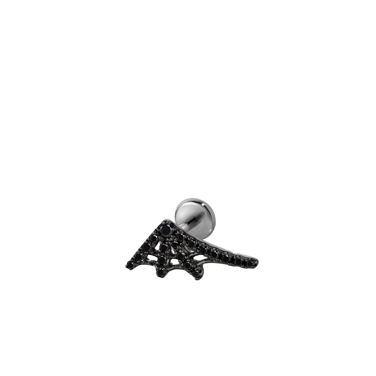 Black Diamond Web Threaded Stud Earring With Titanium Backing