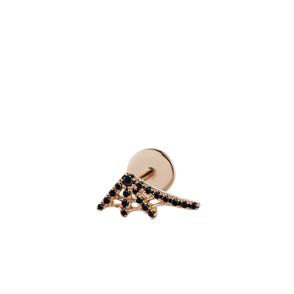 Black Diamond Web Threaded Stud Earring
