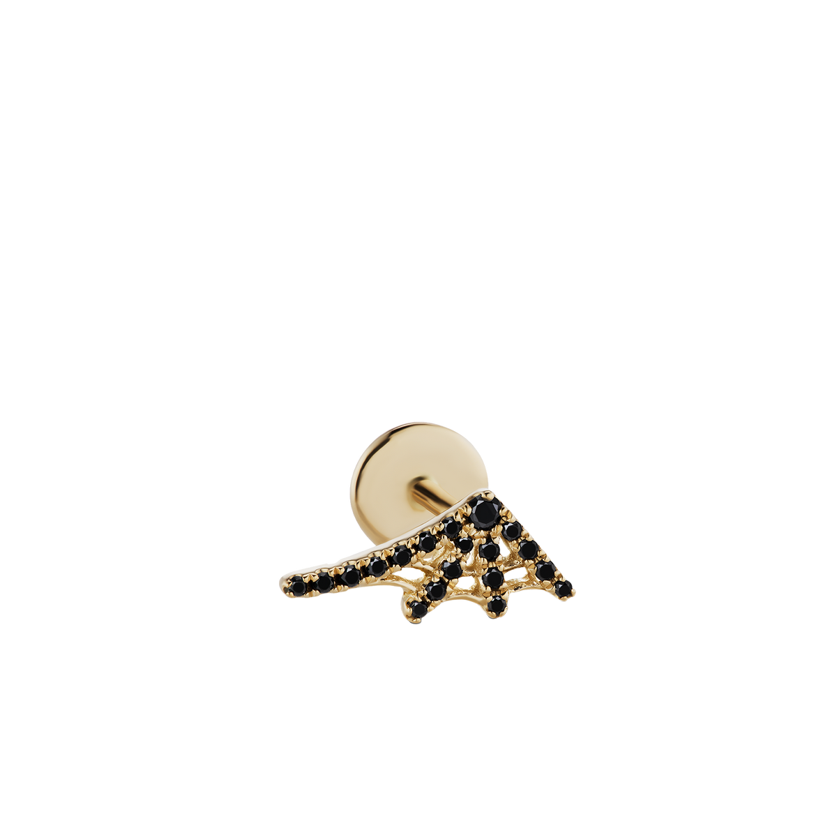 Black Diamond Web Threaded Stud Earring