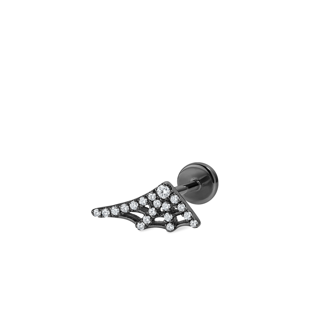 Diamond Web Threaded Stud Earring