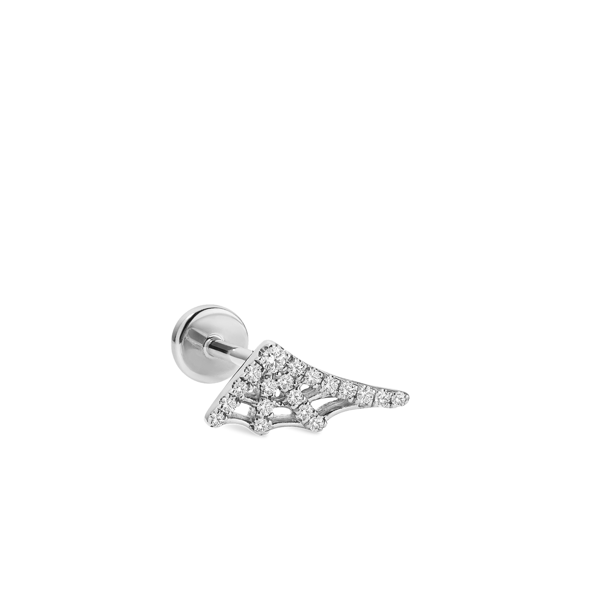 Diamond Web Threaded Stud Earring