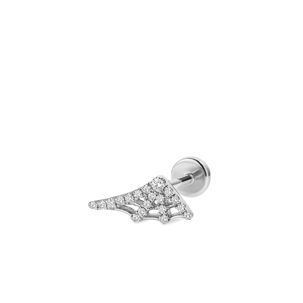 Diamond Web Threaded Stud Earring