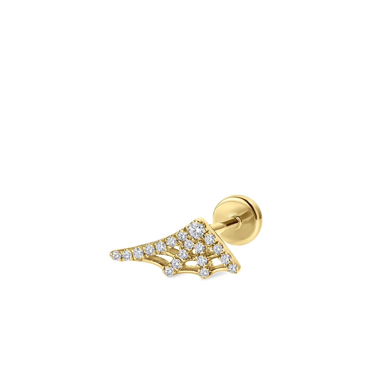 Diamond Web Threaded Stud Earring