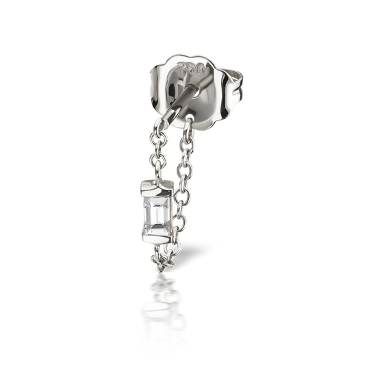Baguette Diamond Chain Wrap Stud Earring