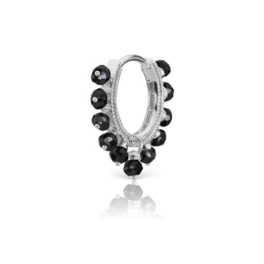 Black Diamond Coronet Hoop Earring