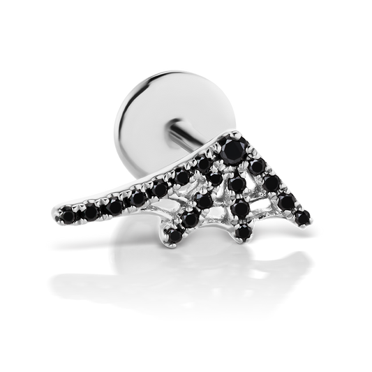 Black Diamond Web Threaded Stud Earring
