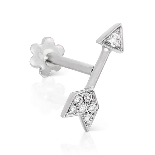 Diamond Arrow Threaded Stud Earring