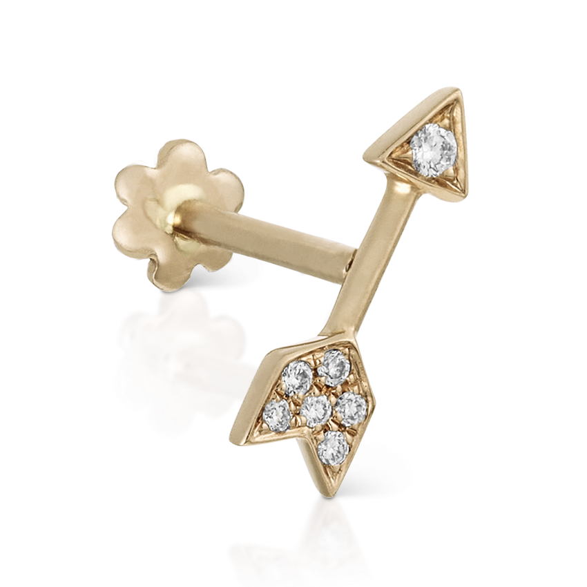 Diamond Arrow Threaded Stud Earring
