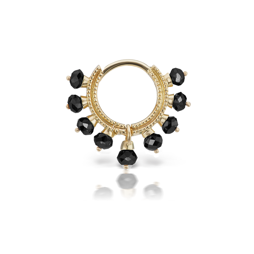 Black Diamond Coronet Hoop Earring
