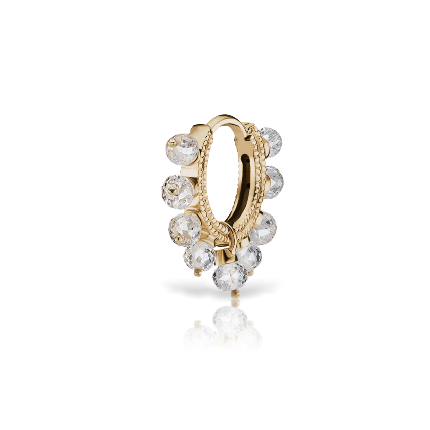 Diamond Coronet Hoop Earring
