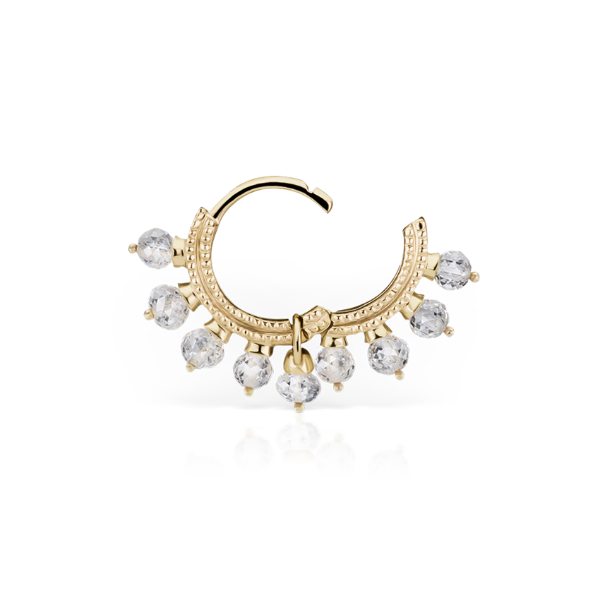 Diamond Coronet Hoop Earring