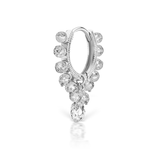 Diamond Coronet with Briolette Hoop Earring
