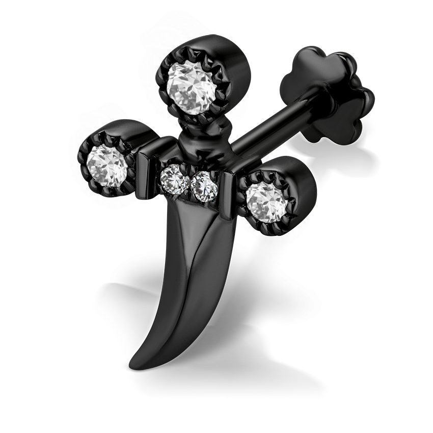 Diamond Dagger Threaded Stud With Titanium Backing