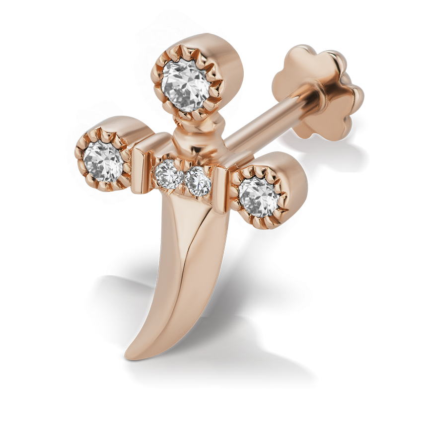 Diamond Dagger Threaded Stud With Titanium Backing