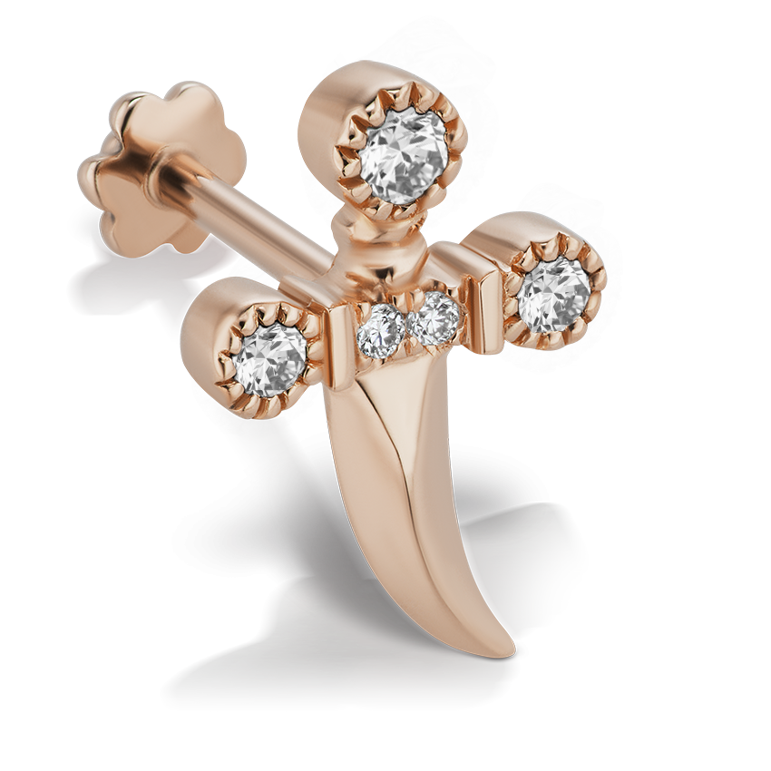 Diamond Dagger Threaded Stud With Titanium Backing