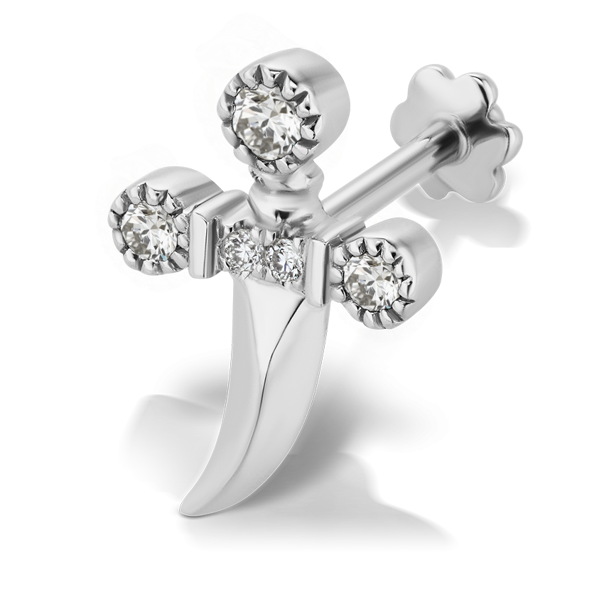 Diamond Dagger Threaded Stud With Titanium Backing