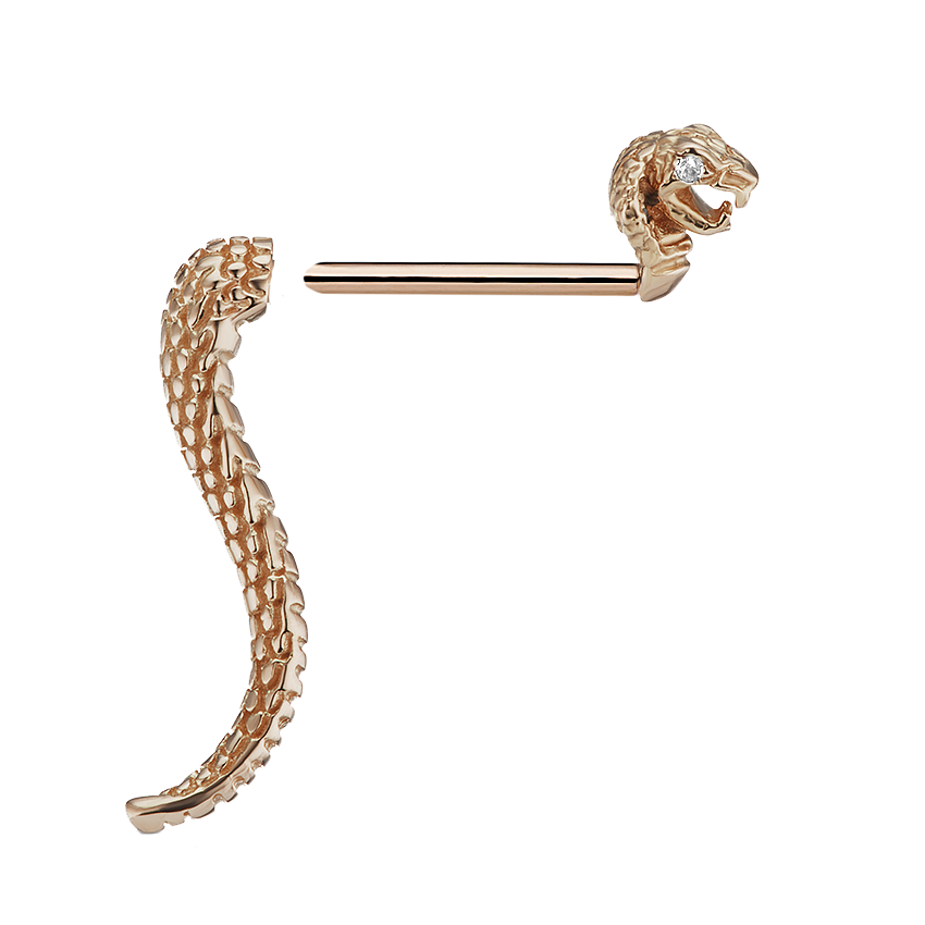 Diamond Eyes Diamond Hood Cobra Talon Traditional Earstud