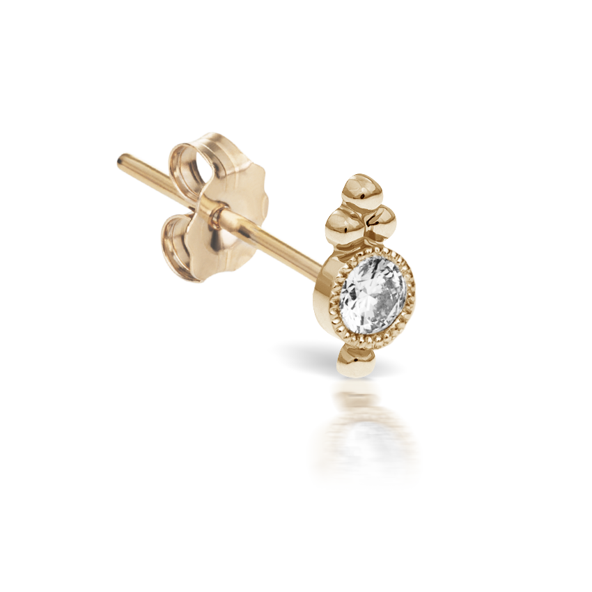 Diamond Four Ball Trinity Stud Earring