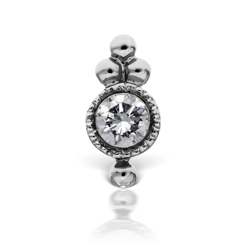 Diamond Four Ball Trinity Threaded Stud Earring
