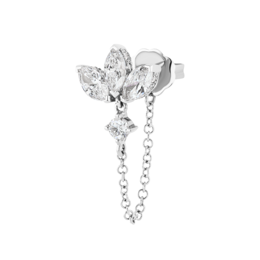 Diamond Lotus Dangle Chain Wrap