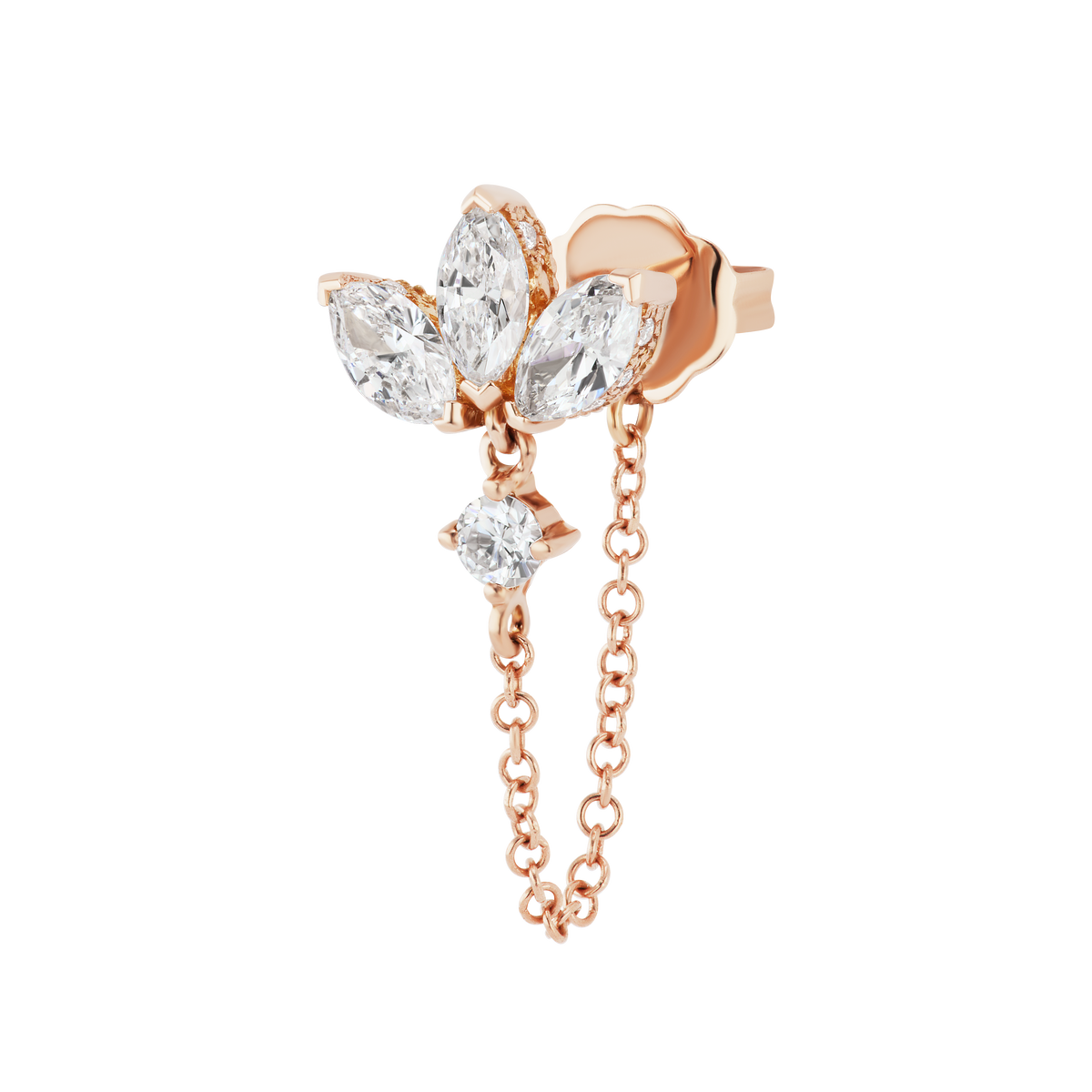 Diamond Lotus Dangle Chain Wrap