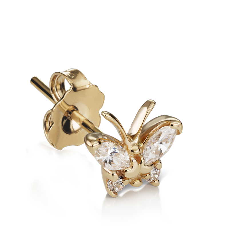 Diamond Marquise Butterfly Stud Earring