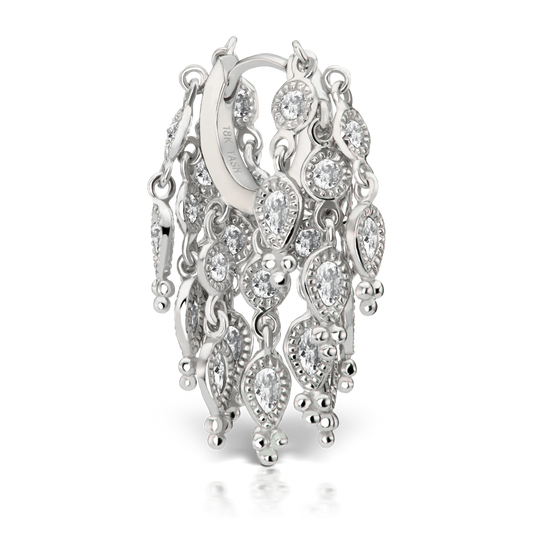 Diamond Tassel Eternity Hoop Earring