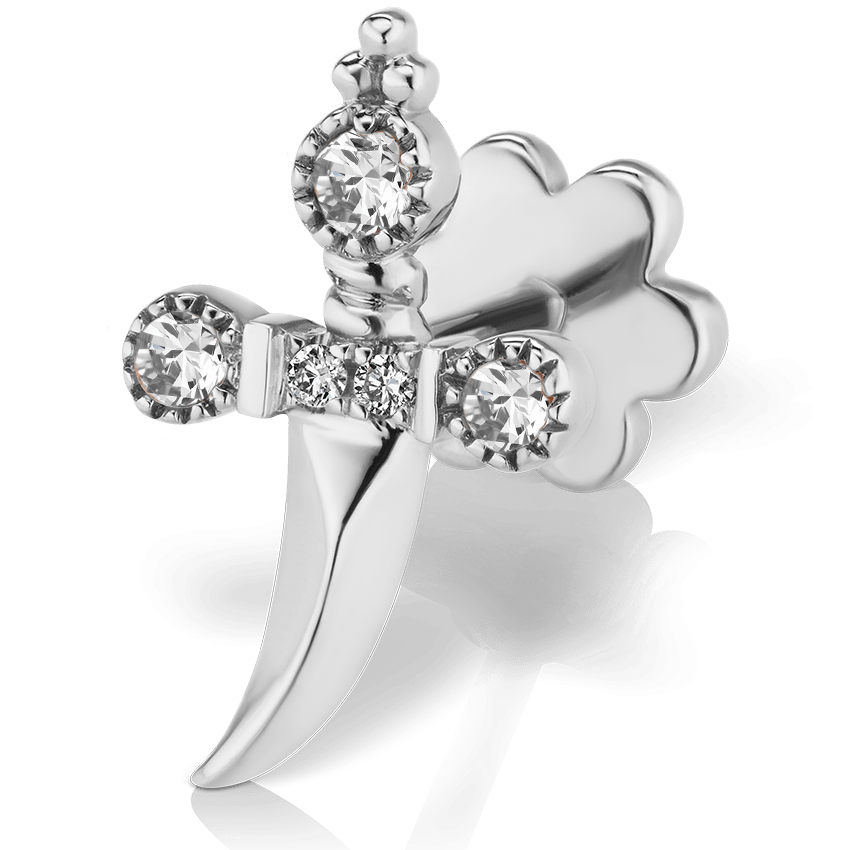 Diamond Trinity Hilt Dagger Threaded Stud With Titanium Backing