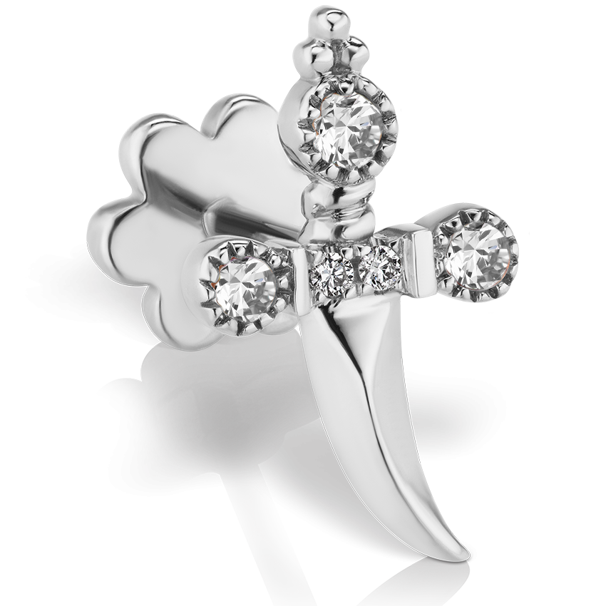 Diamond Trinity Hilt Dagger Threaded Stud With Titanium Backing