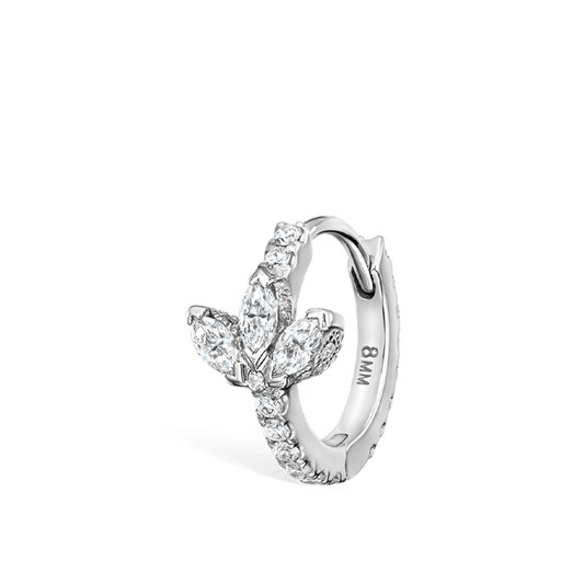 Diamond Lotus Eternity Hoop Earring
