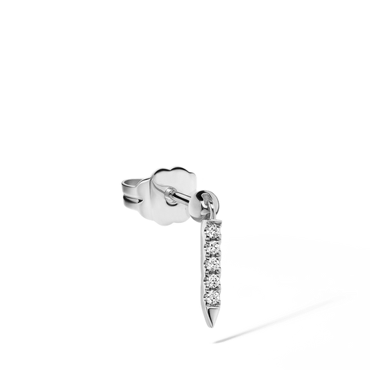 Diamond Eternity Bar Charm Stud Earring